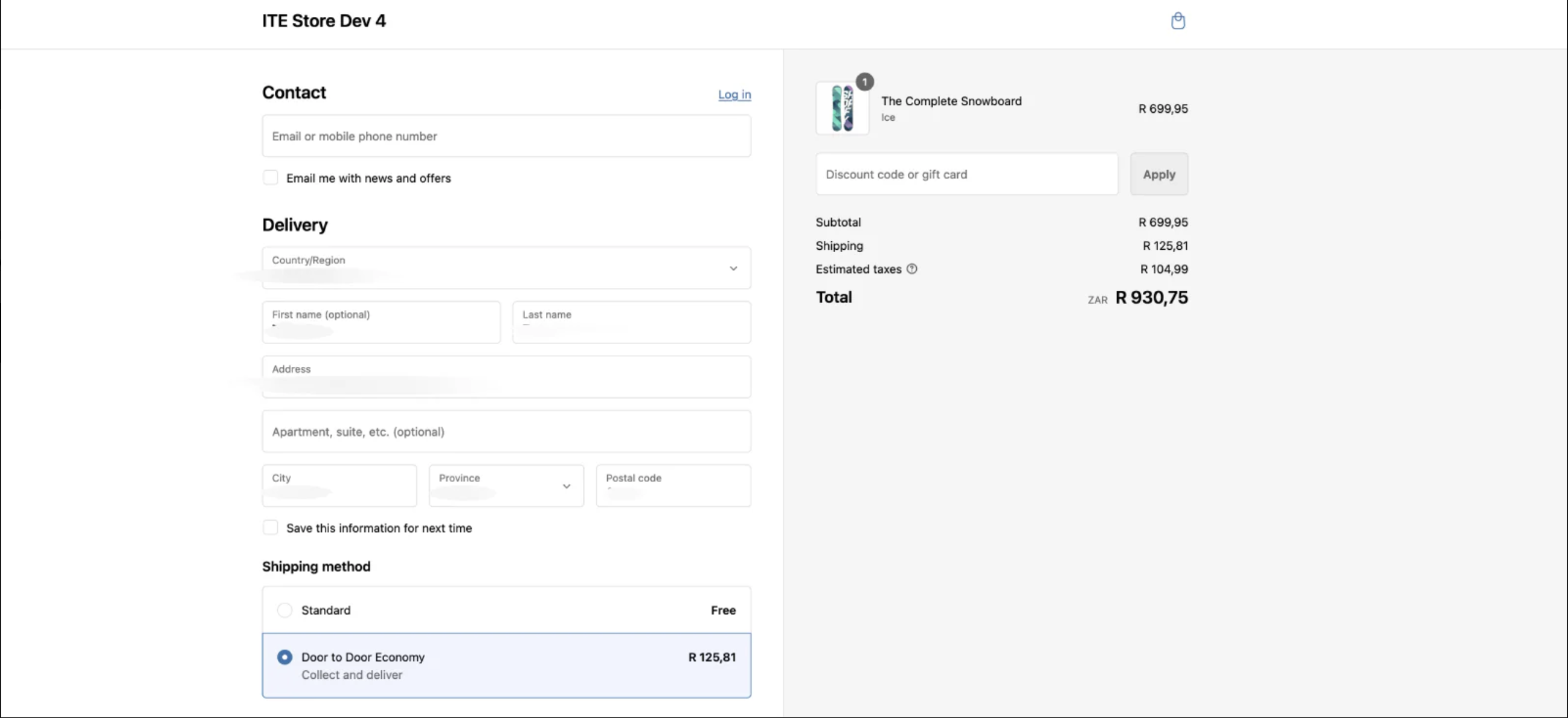 Test checkout rates
