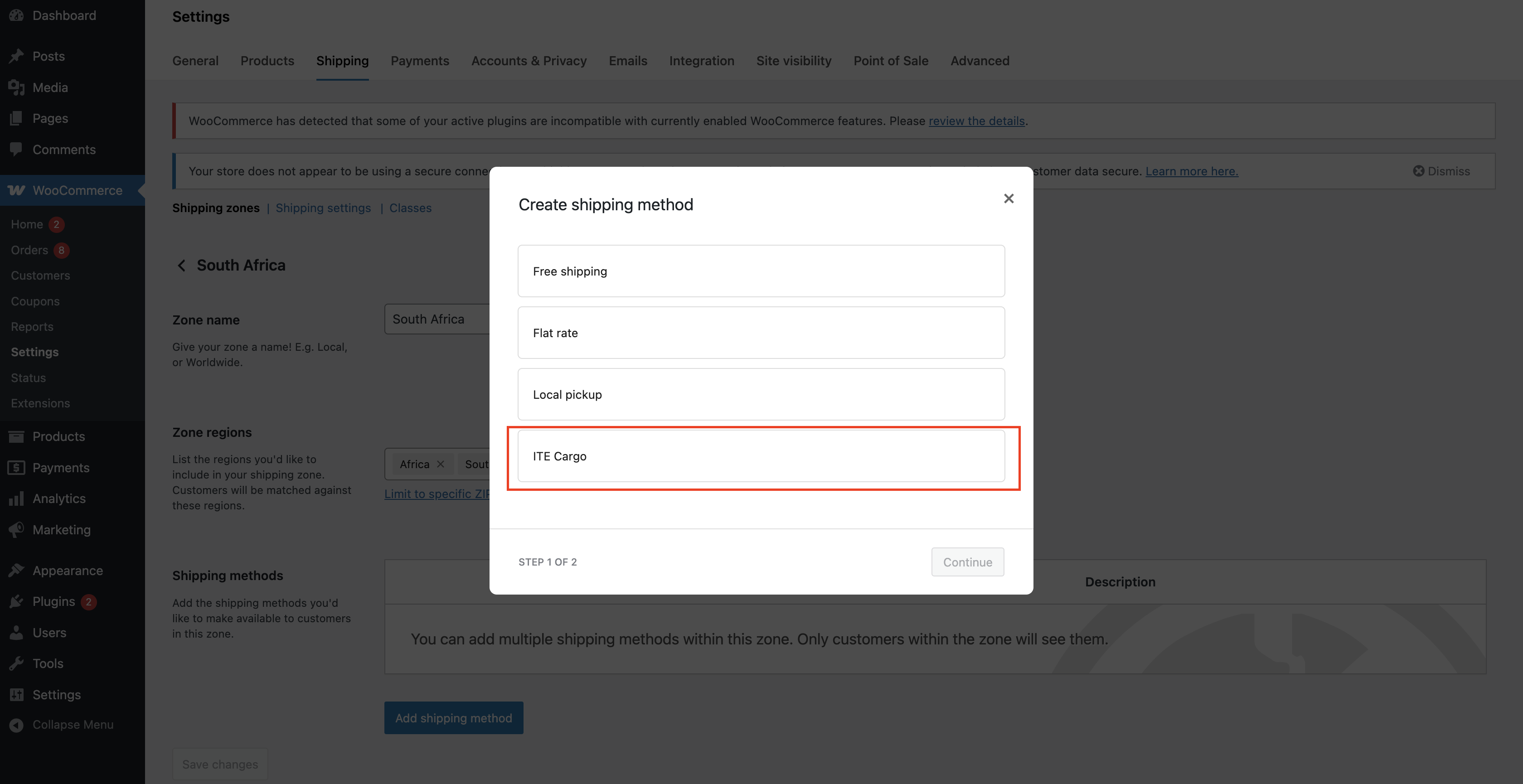 Add shipping method